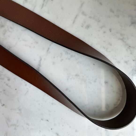 Tommy Hilfiger Brown Leather Belt Preppy Classic Size 38 - Picture 6 of 7